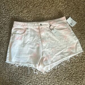 Forever 21 High Rise‎ Tie Dye Denim Shorts Size 31 NWT